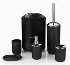 6-piece bathroom accessory set in black