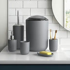 6-piece bathroom accessory set in gray