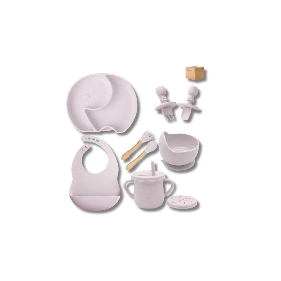 Silicone baby feeding set