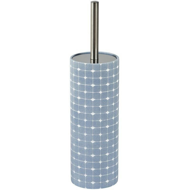 Patterned toilet brush holder in sky blue