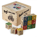 Wooden ABC blocks with storage box